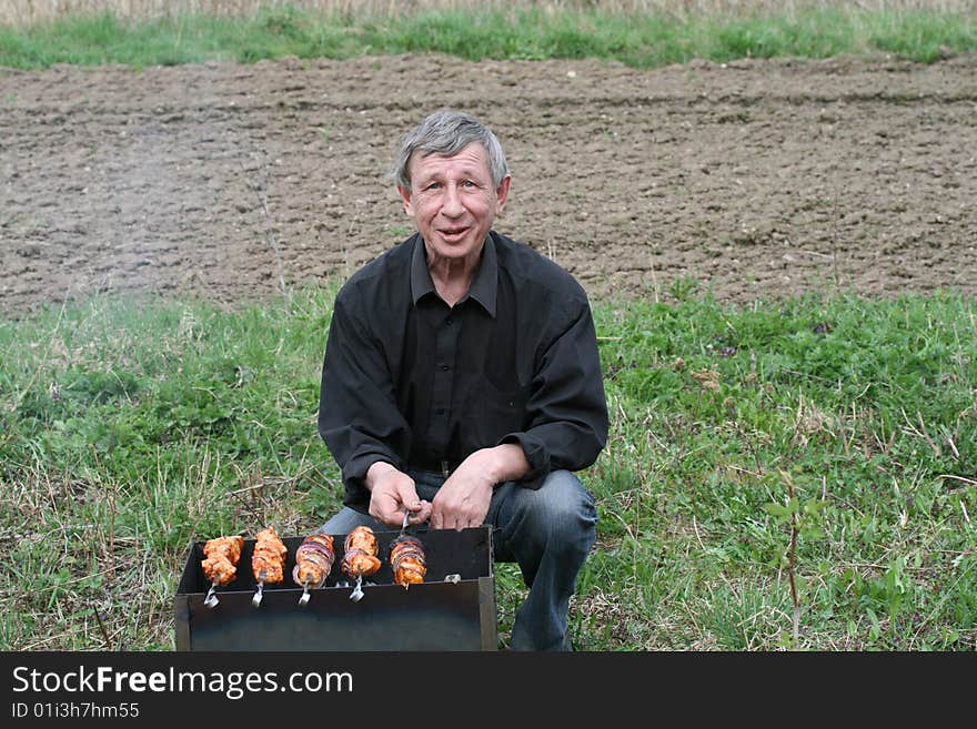 Man Bakes Meat