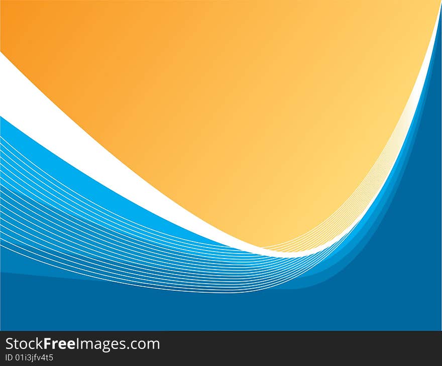 Background template orange and blue curves