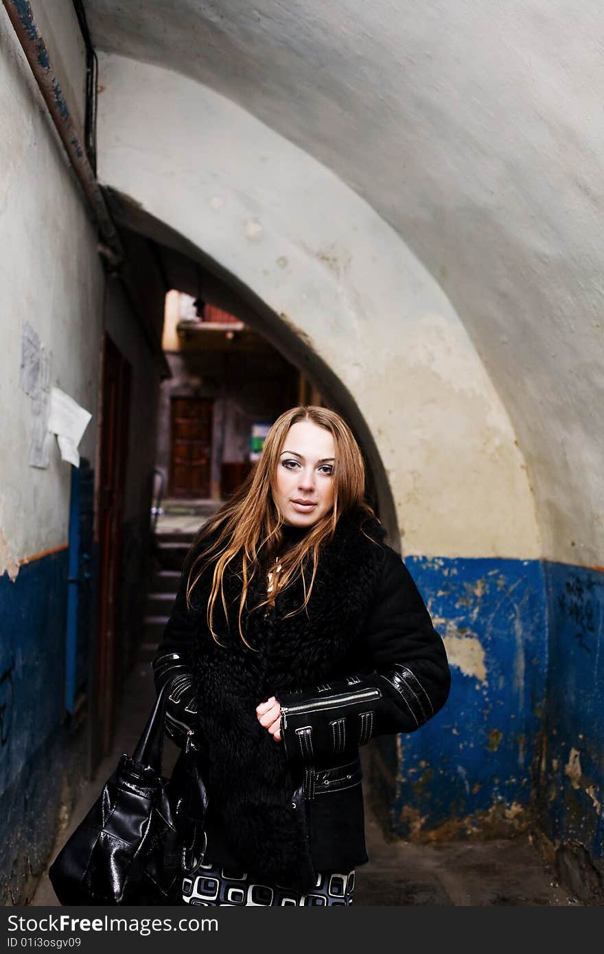 Stock photo: an image of a nice woman in the street. Stock photo: an image of a nice woman in the street