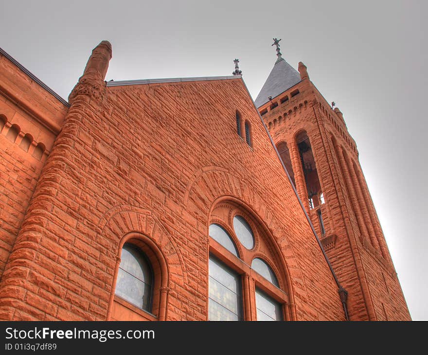 A color image of a cathedral from a low angle. A color image of a cathedral from a low angle.