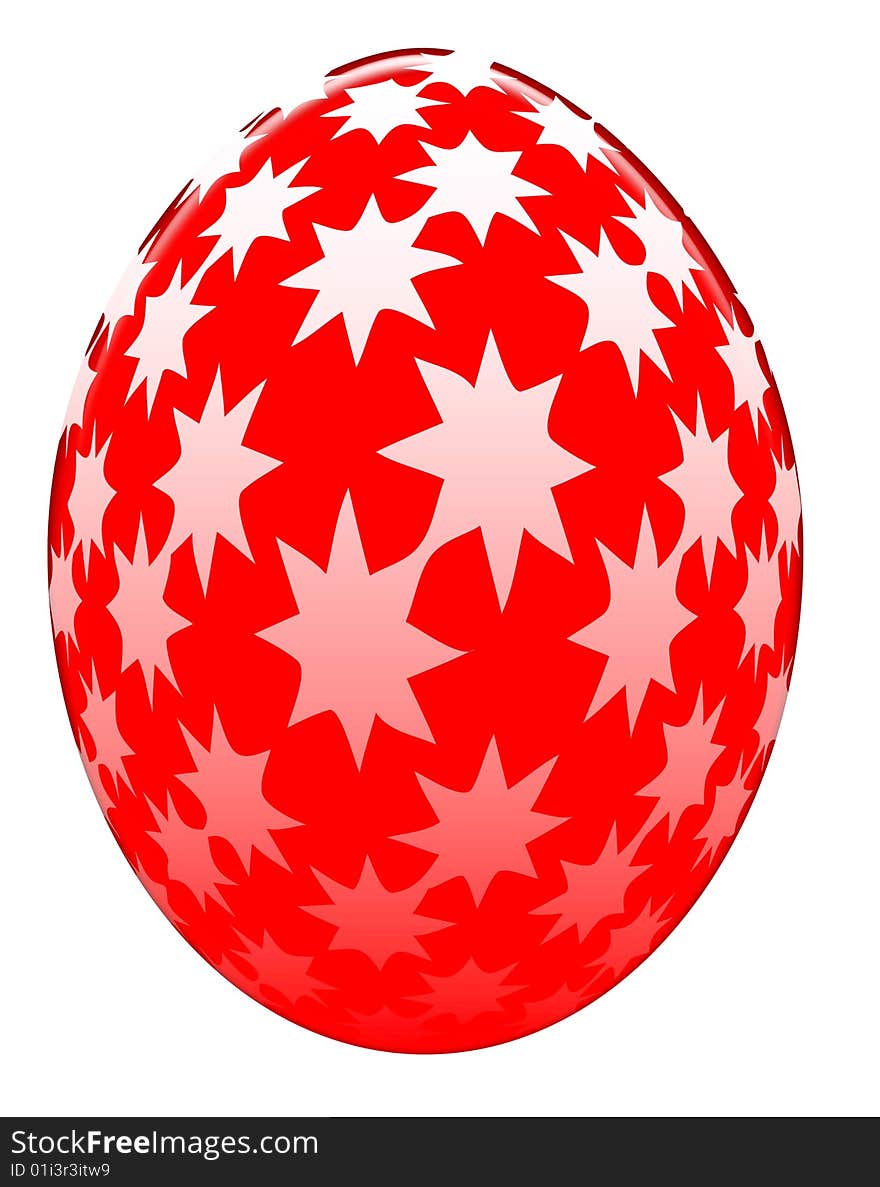 Decorative egg in the red color