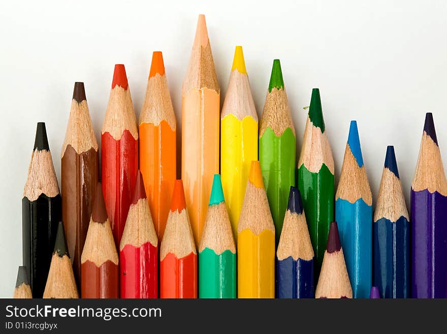 Stock photo: an image of school things: colored pencils. Stock photo: an image of school things: colored pencils