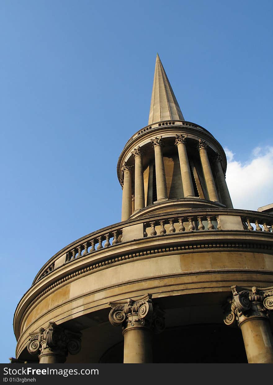 Old round building and blue sky