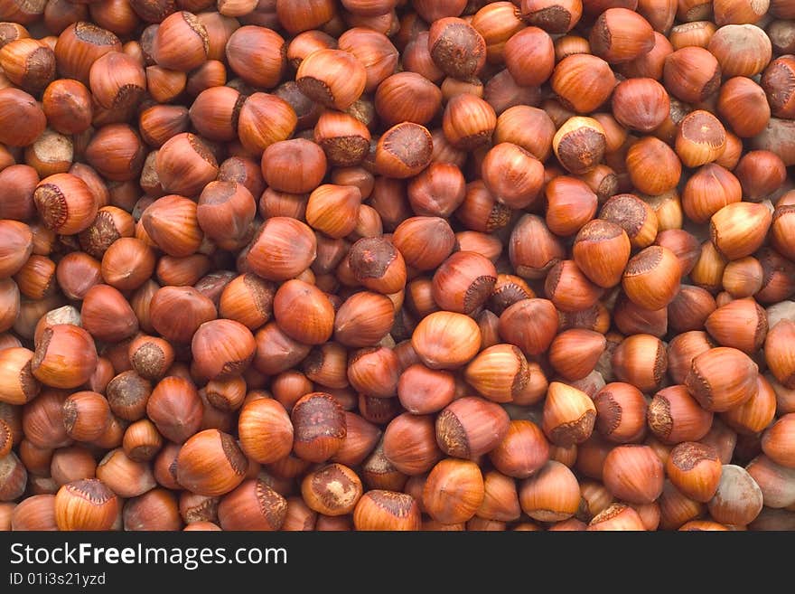 Details about hazelnuts drying in a basket