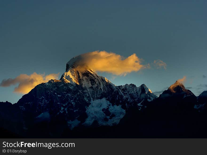 Day view of Siguniang (Four Girls) Mountains