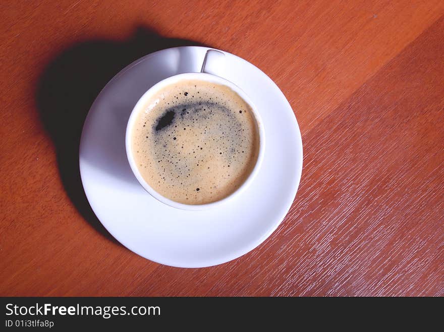 Cup coffee on office table