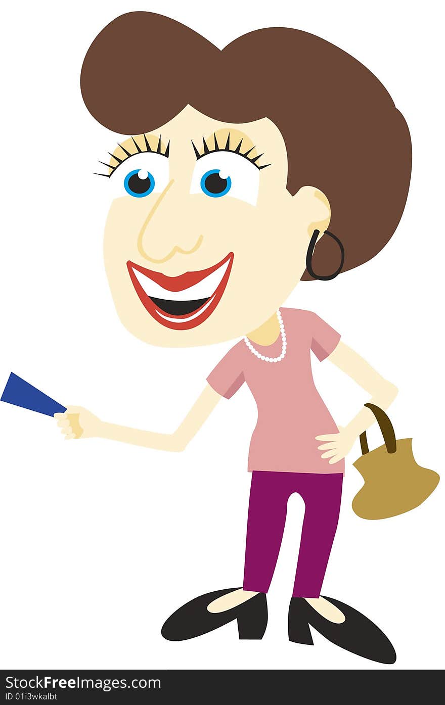 Vector illustration of a lady using a credit card. Vector illustration of a lady using a credit card.