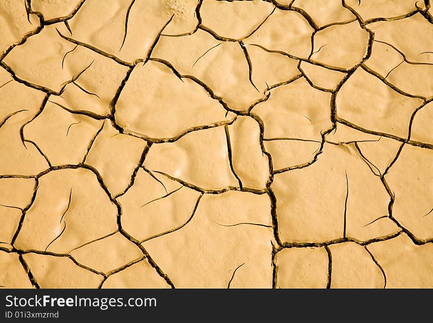 Desert Floor Natural Cracked Pattern Background