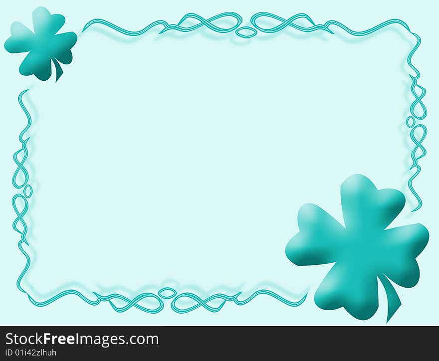 Clover background with colors, frame and decorations