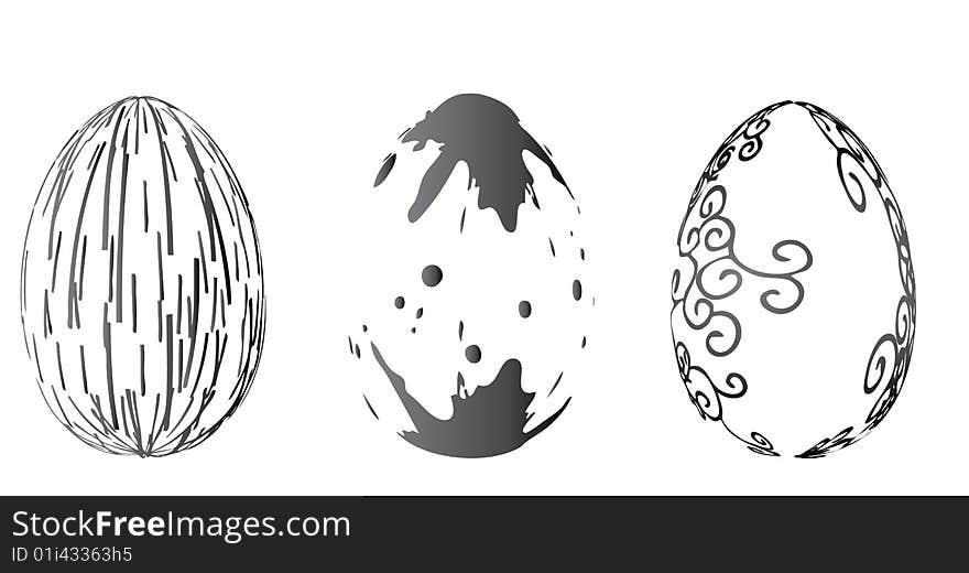 Set Of Three Easter Eggs