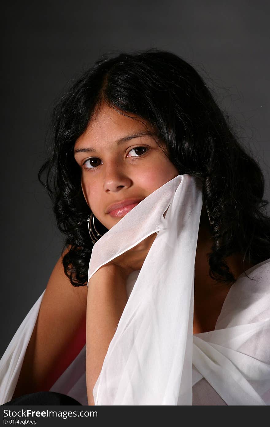 Pretty Young Girl With Scarf