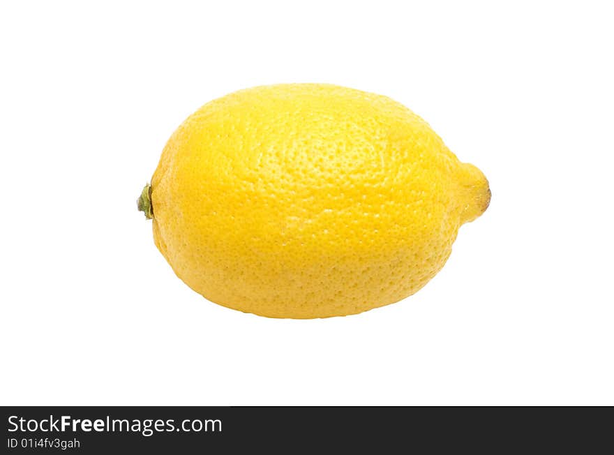 Yellow ripe lemon isolated on white background