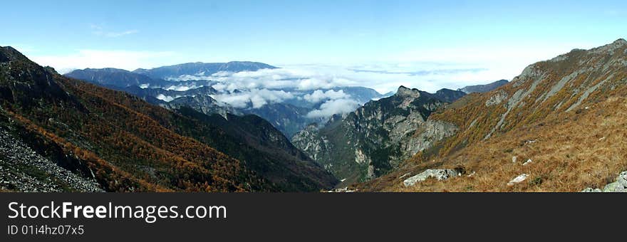 Mountain panoramic view in China