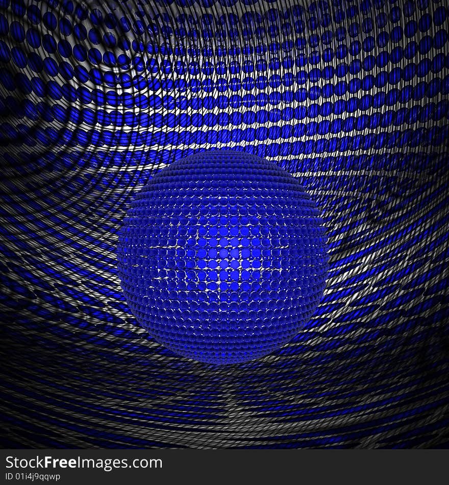 3d wall-papers with a blue sphere