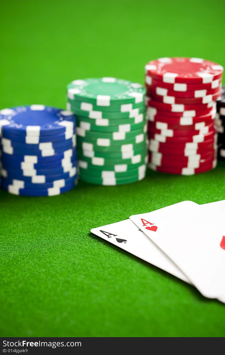 Playing poker in the casino with winning hand. Playing poker in the casino with winning hand