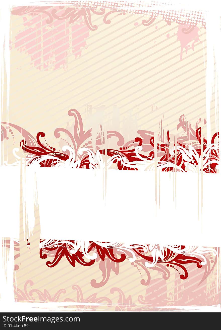 Vector illustration of pink grungy wallpaper