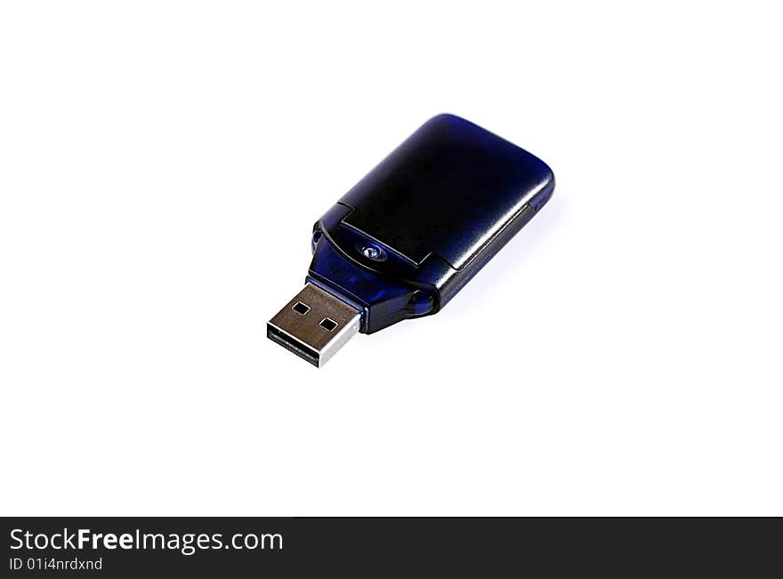 USB flash disk on white with clipping path.