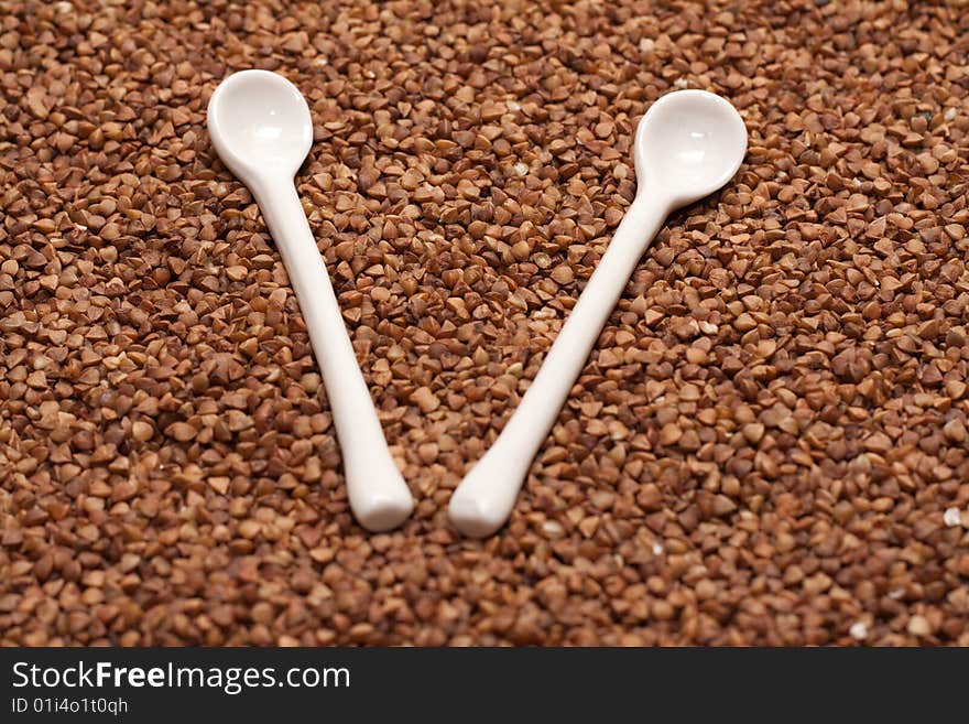 Two Ceramic Spoons, Buckwheat