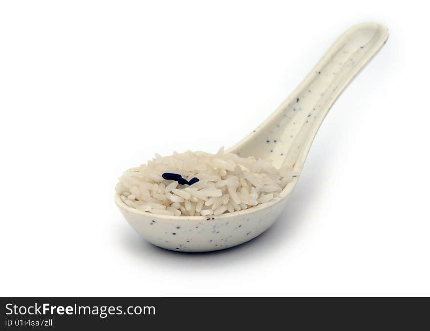 Spoon with rice