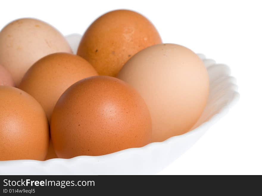 Eggs on white plate