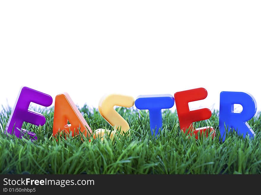 Easter word made with plastic letters