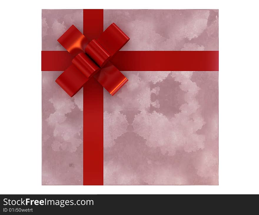 Gift box with bow isolated on white background