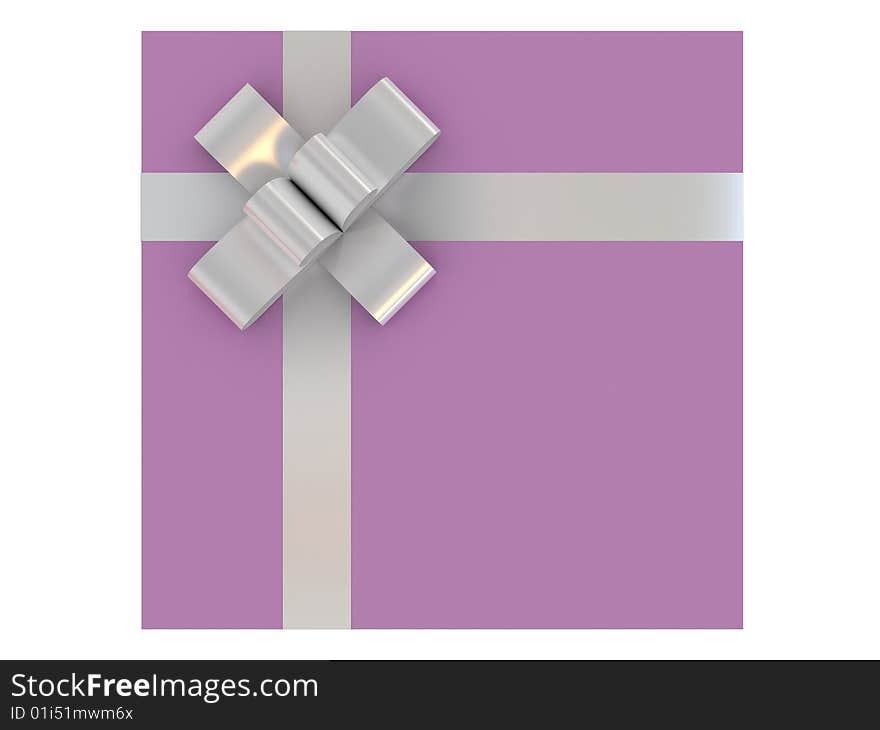 Gift box with bow isolated on white background