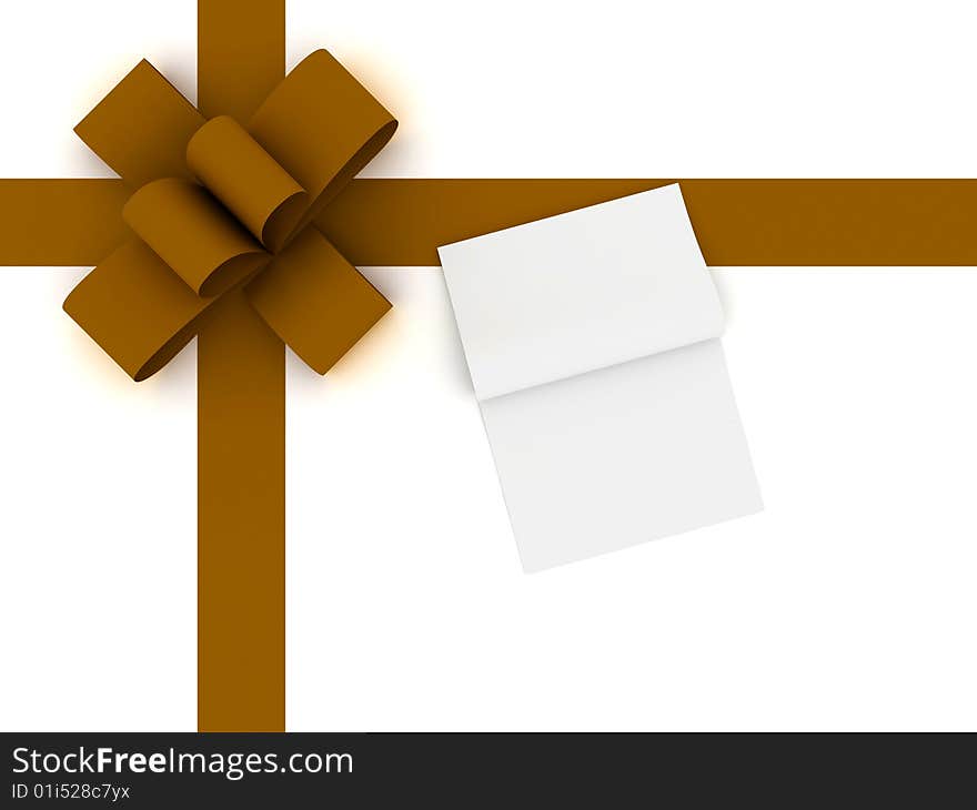 Gift box with bow isolated on white background