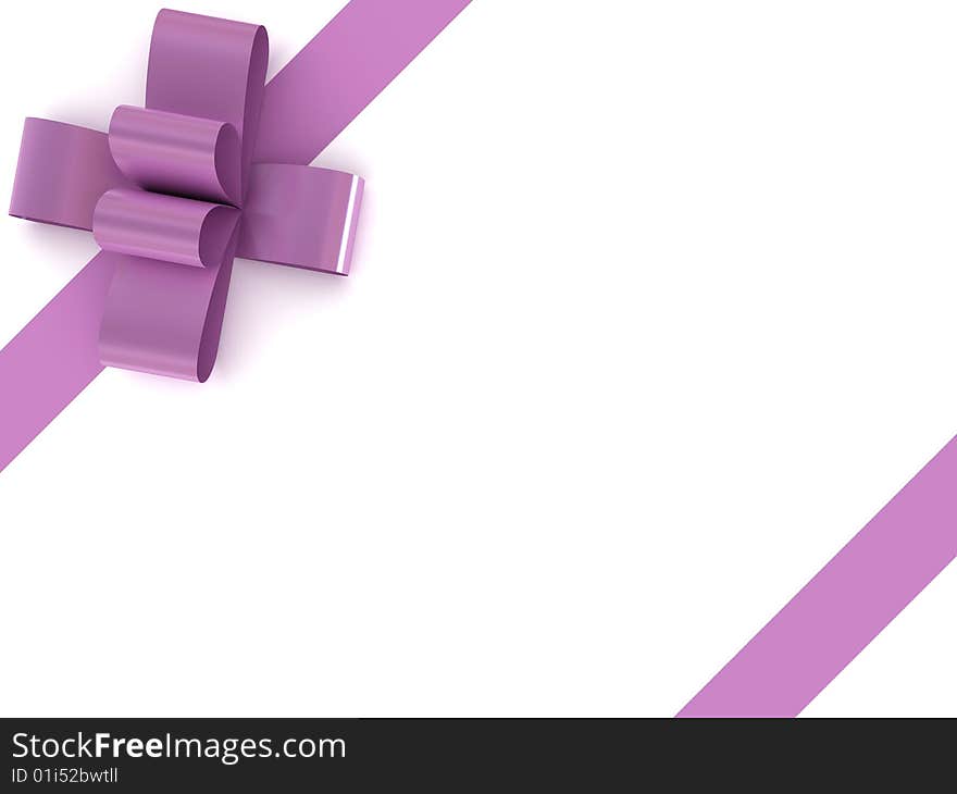 Gift box with bow and ribbons isolated on white background