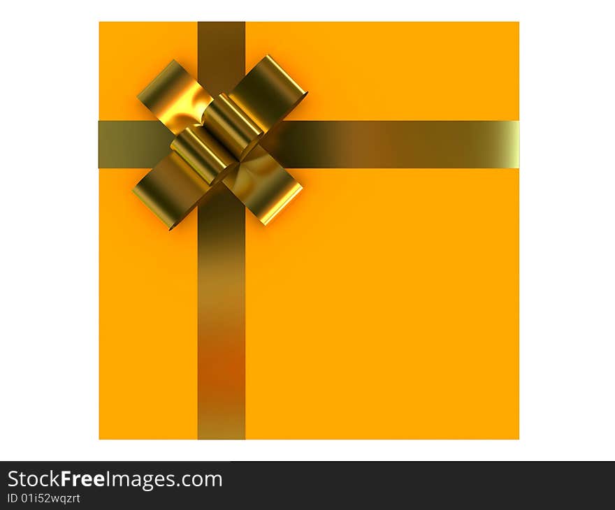 Gift box with bow isolated on white background