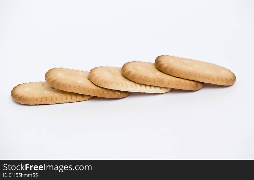 Milk biscuits 	
isolated on a white background