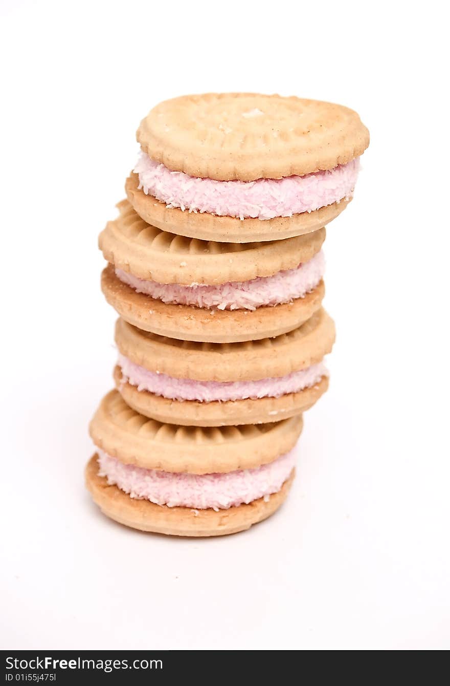 Stuffed biscuits 	
isolated on a white background