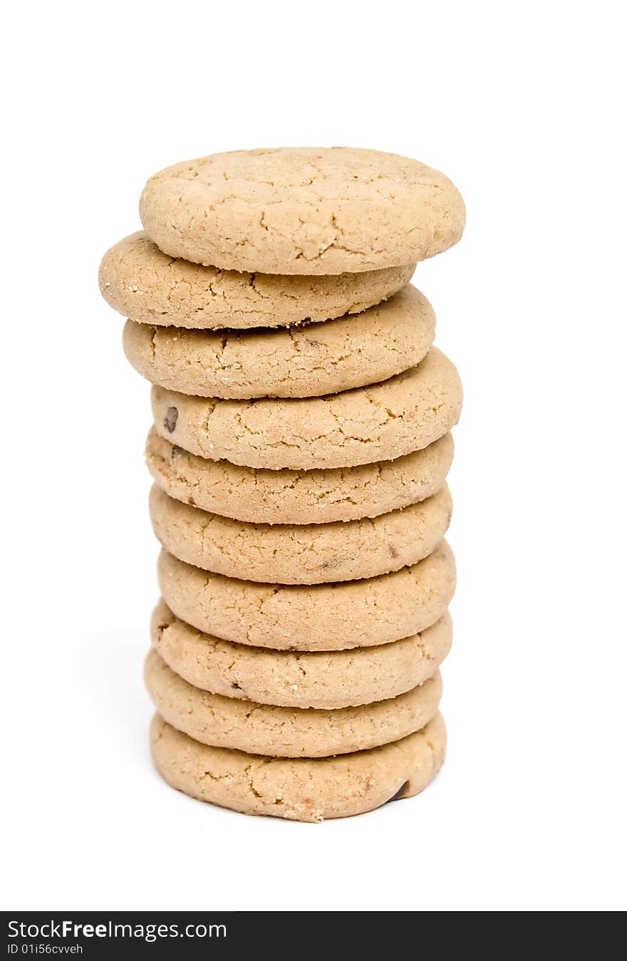 Milk biscuits 	
isolated on a white background