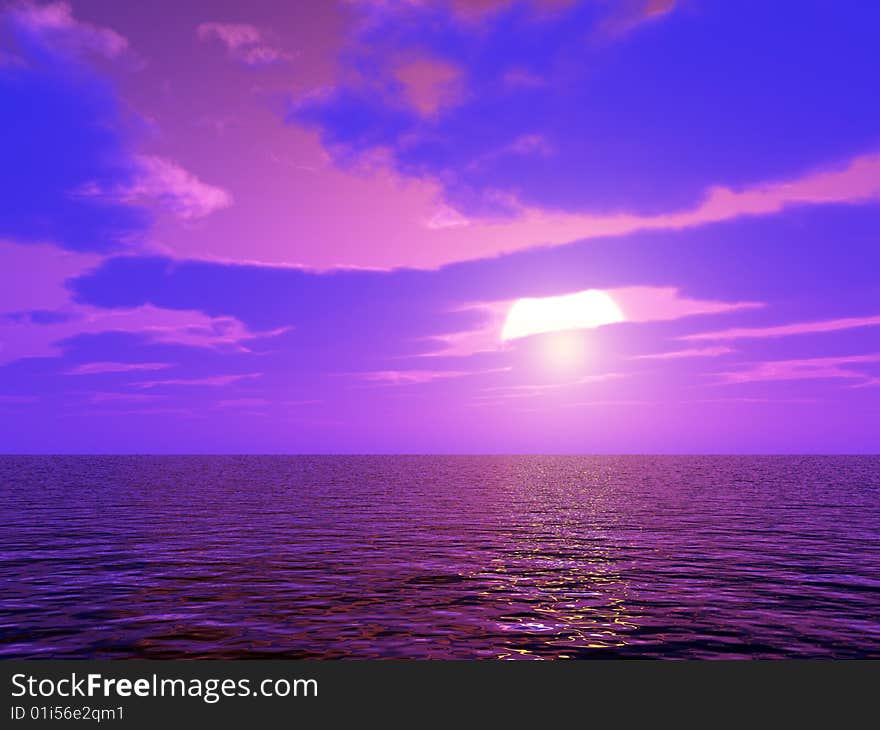 Beautiful sunset over a sea