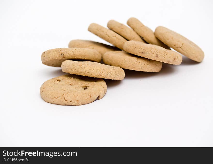 Milk biscuits 	
isolated on a white background