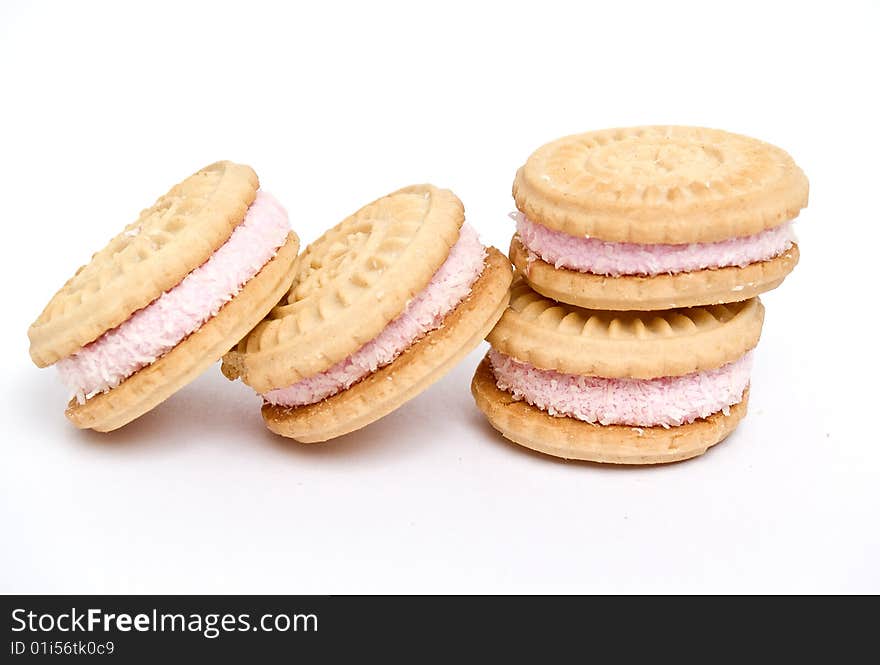 Stuffed biscuits 	
isolated on a white background