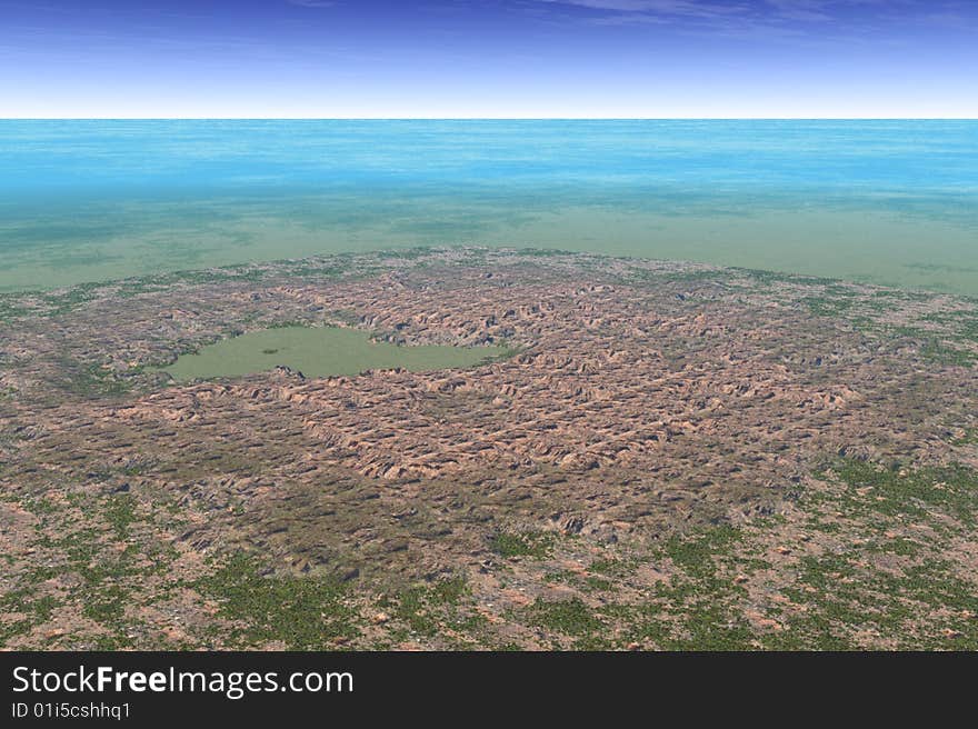 Illustration of a rocky canyon type landscape. Illustration of a rocky canyon type landscape.