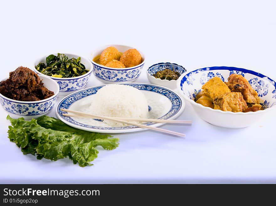 Traditional Indonesian Curry Plate or Nasi Padang. Traditional Indonesian Curry Plate or Nasi Padang