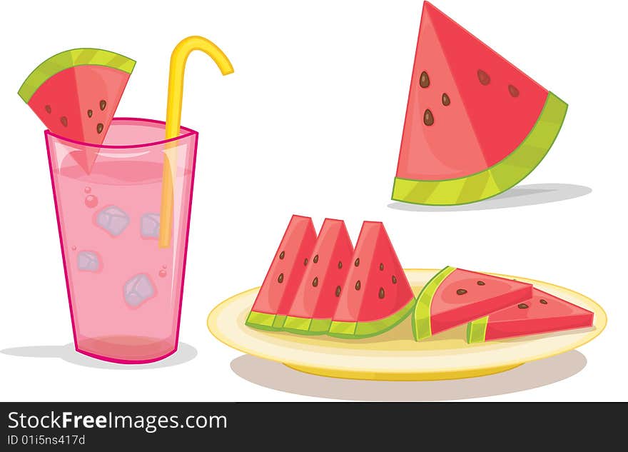 Watermelon and drink