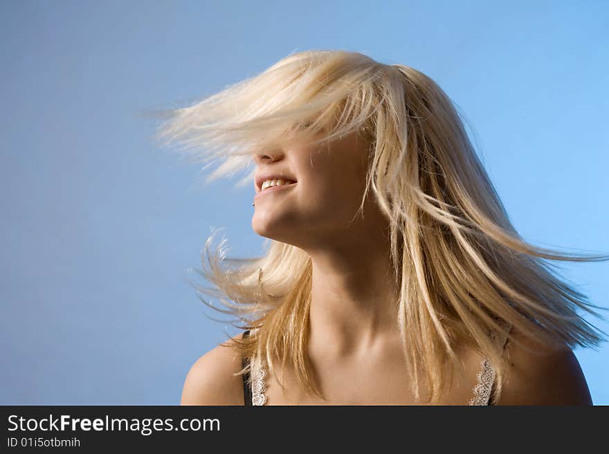 Teenager with the dispersed hair