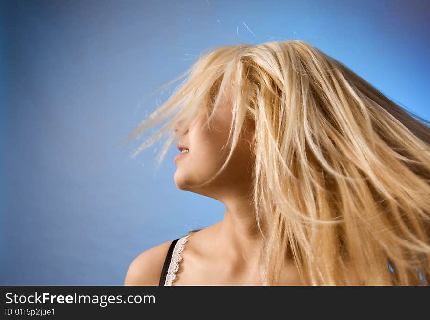 Teenager with the dispersed hair