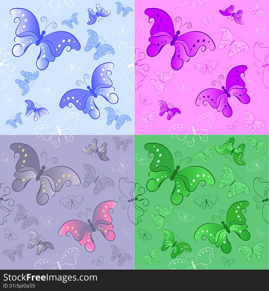 Seamless pattern from butterflies