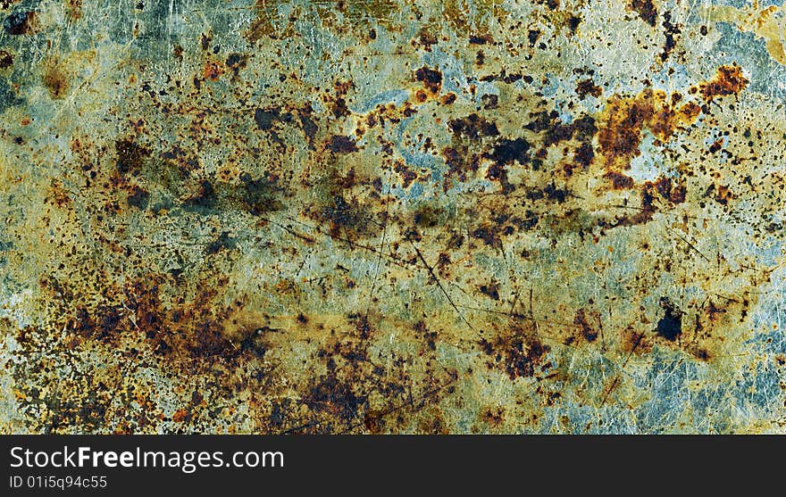 Old Rusty Background With Traces Of An Oil.