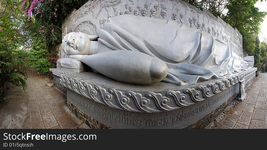 Huge white lying buddhist statue in Vietnam. Huge white lying buddhist statue in Vietnam