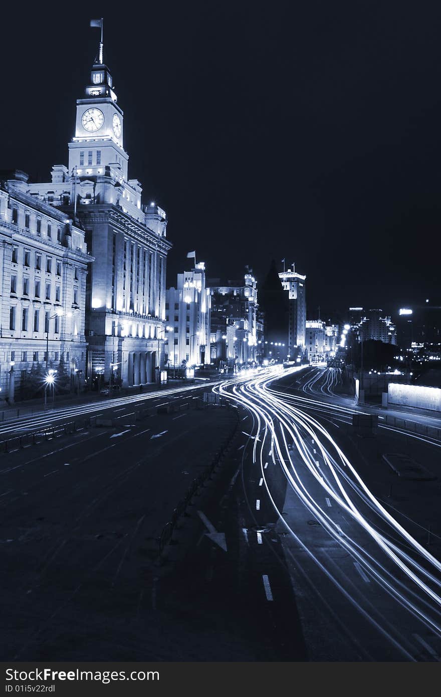 The night view of shanghai china. The night view of shanghai china.