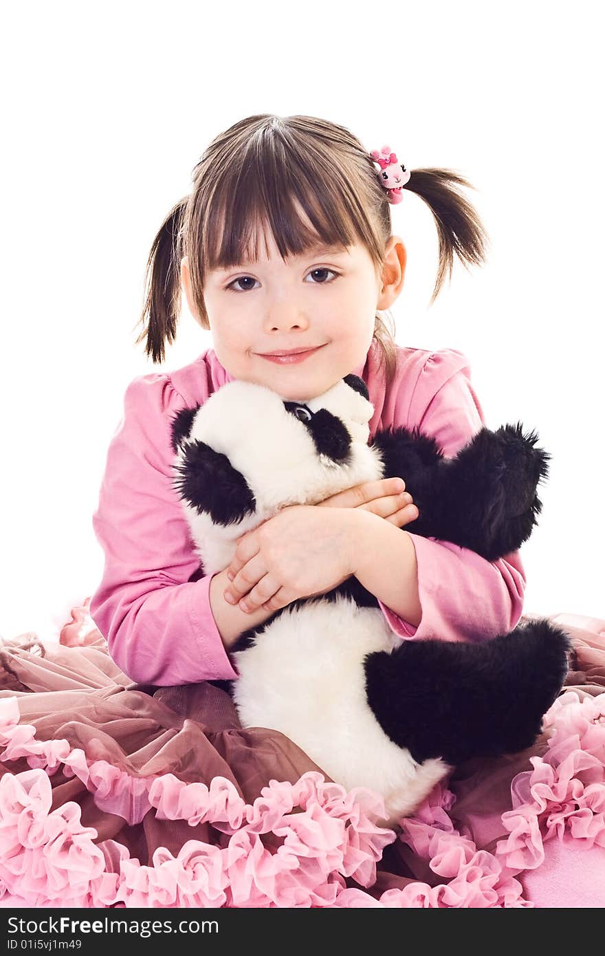 Little Girl On White Background