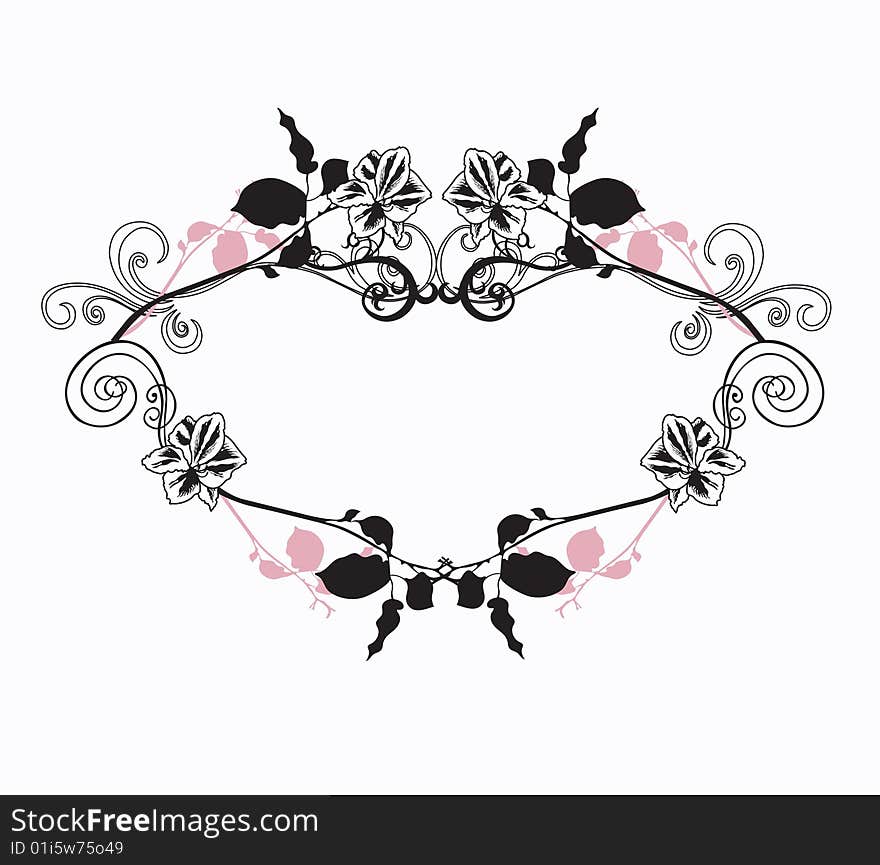 Illustration of a floral frame. Illustration of a floral frame