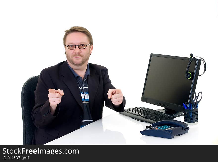 Businessman On Desk