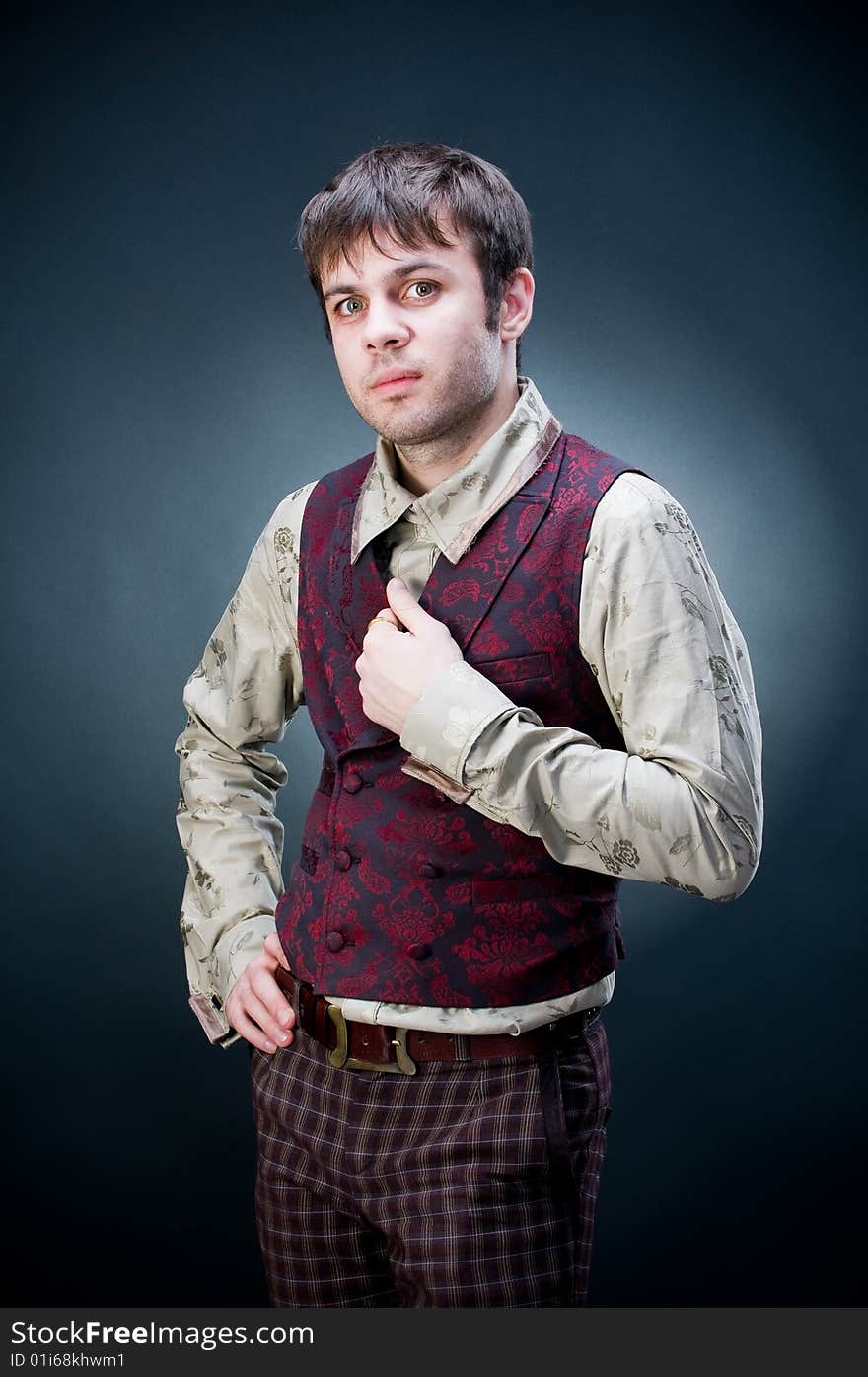 Young fashionable man, studio shot