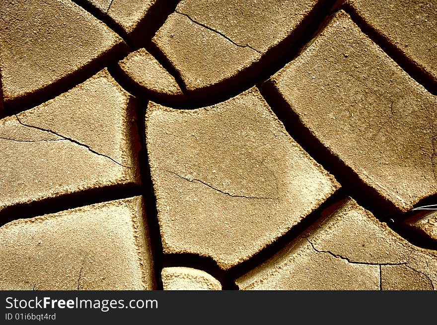 Dry soil background with crack